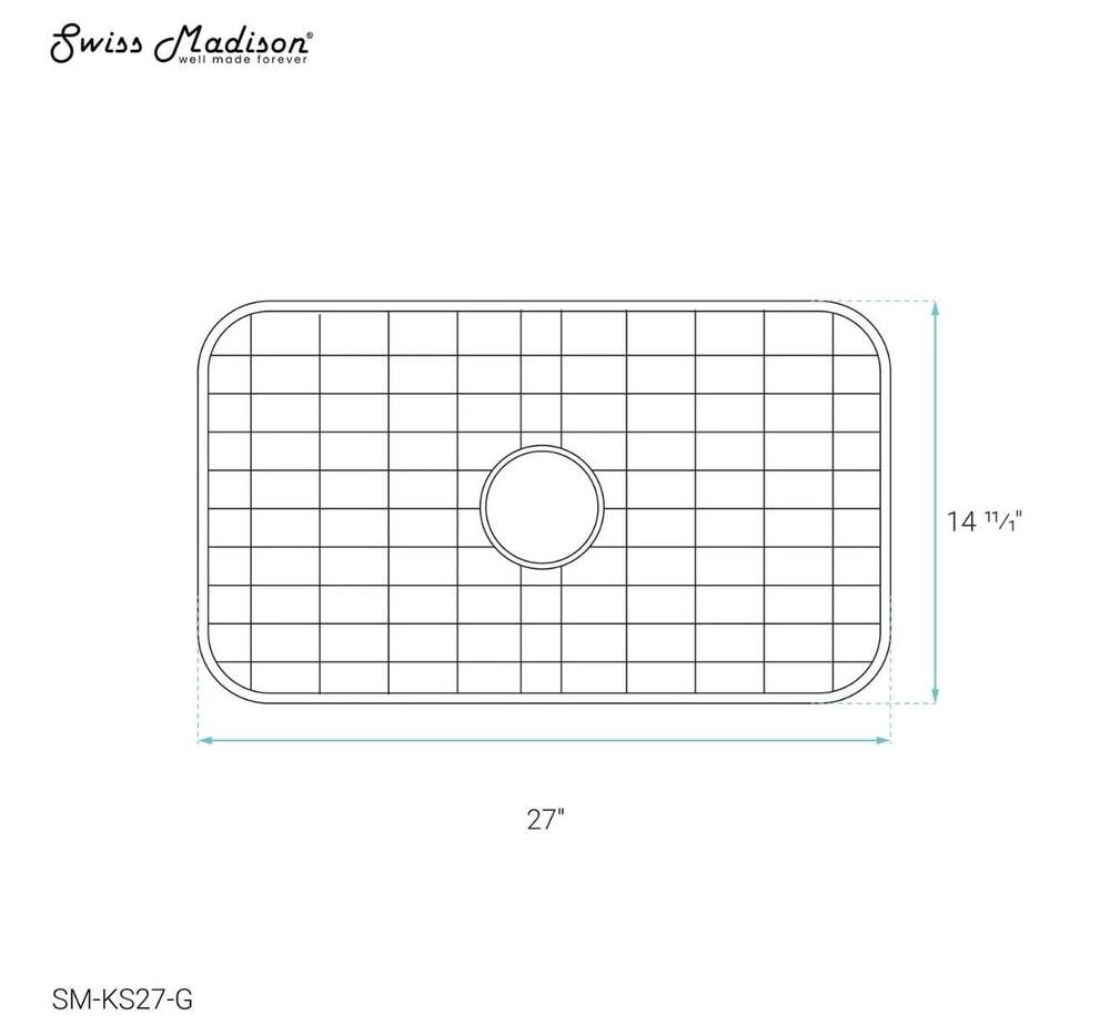 Swiss Madison 27" x 14 1/4" Stainless Steel Kitchen Sink Grid SM-KS27-G